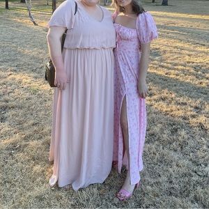 Show my your Mumu 3X Michelle Maxi Dress Blush
